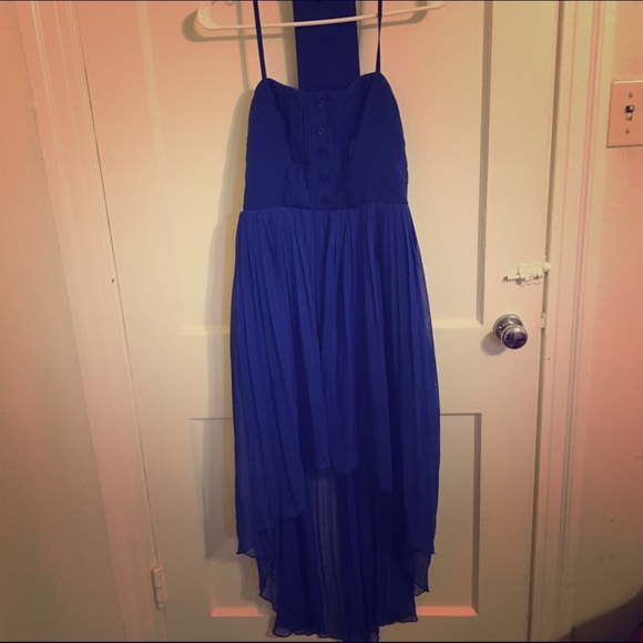 Asymmetrical royal blue dress!