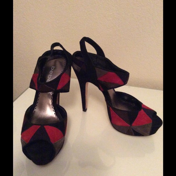 Bebe color block heels