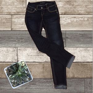 Silver • Dark Skinny Jeans