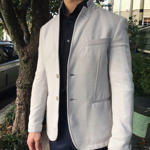 Men's Zara Denim Couture Cream Colored Blazer