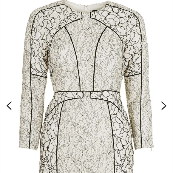 TOPSHOP Long Sleeve Contrast Panel Shift Dress