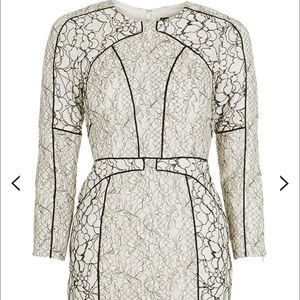 TOPSHOP Long Sleeve Contrast Panel Shift Dress