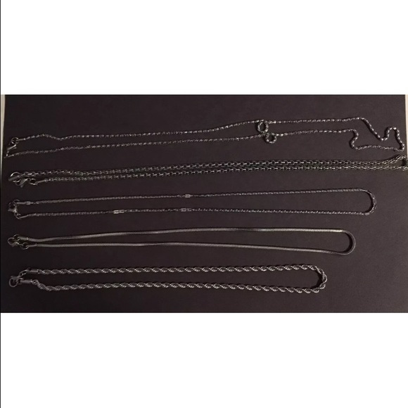 Bundle of Five Sterling Silver Necklace
