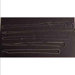 Bundle of Five Sterling Silver Necklace
