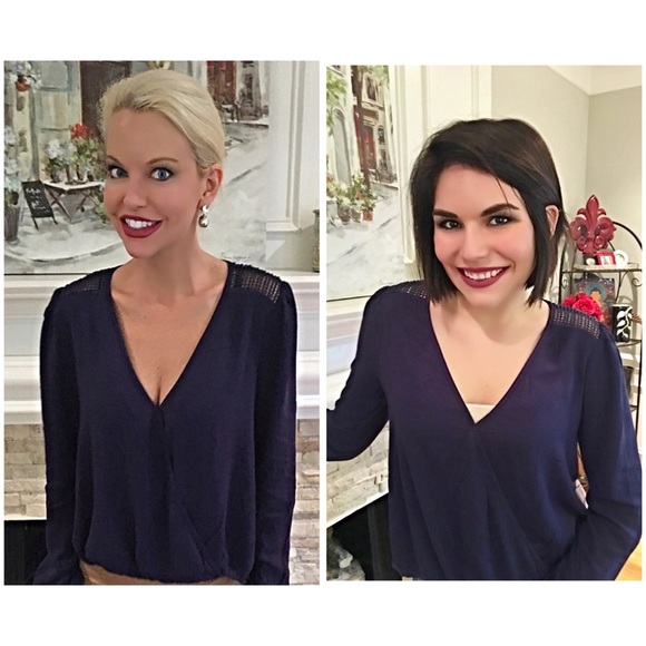 I💕 drape front lattice back blouse! LAST ONE - Picture 3 of 3