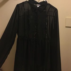 Black see through blouse