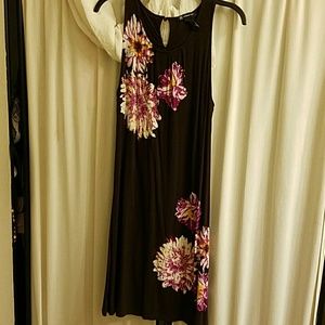 Floral beaded brown dress