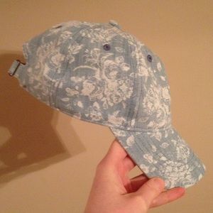 Floral patterned cotton ball cap