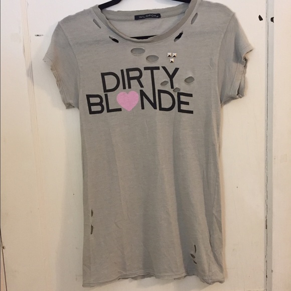 Wildfox "Dirty Blond" XS Distressed Studded TShirt
