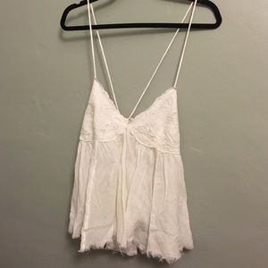 Free people flirt white tank top