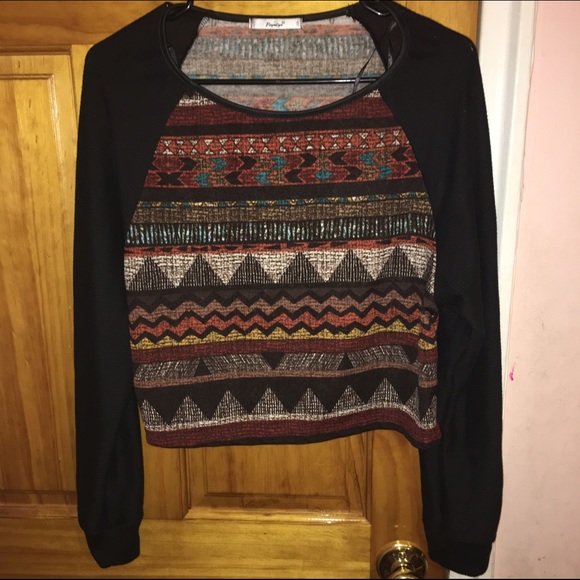 Tribal print crop top