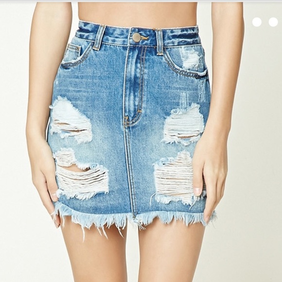 Distressed Denim skirt