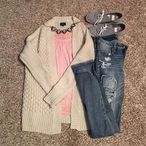American Eagle Cream Cardigan
