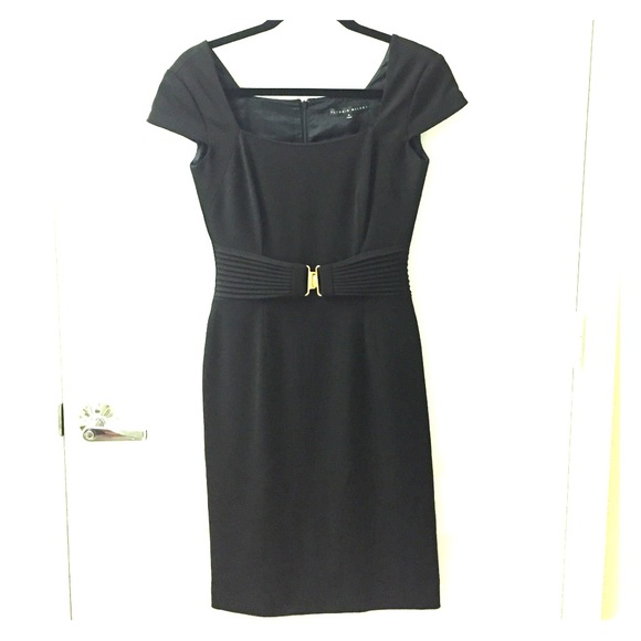 Black Antonio Melani Sheath w Gold Detail