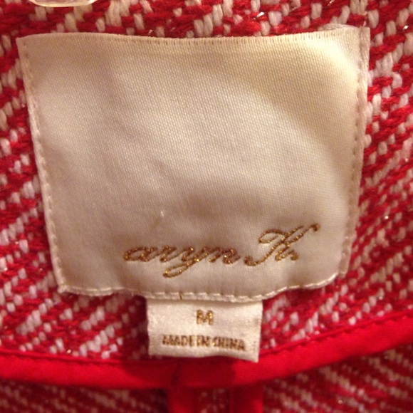 Aryn K tweed red blazer size M - Picture 2 of 3