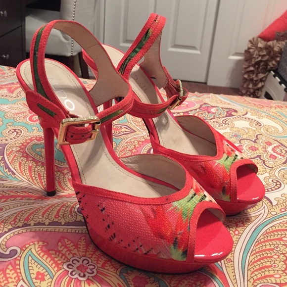 ALDO Pink tropical heels