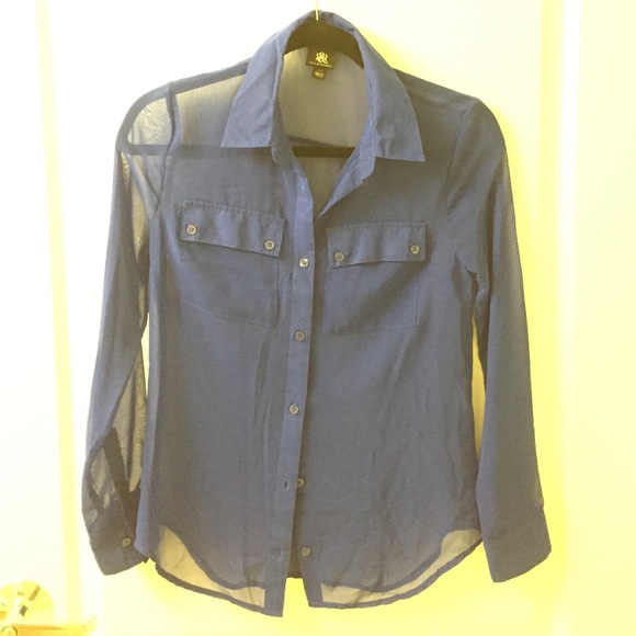 Sheer Blue Rock & Republic Blouse