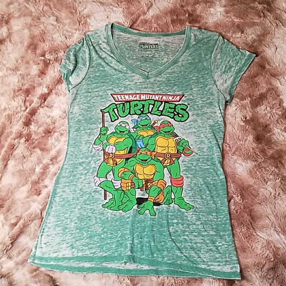 Ninja Turtles V neck green shirt