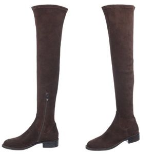 Via Spiga Boni brown suede over-the-knee boots.
