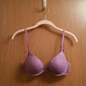 Convertible Push-up Purple Lace Underwire 34B Bra