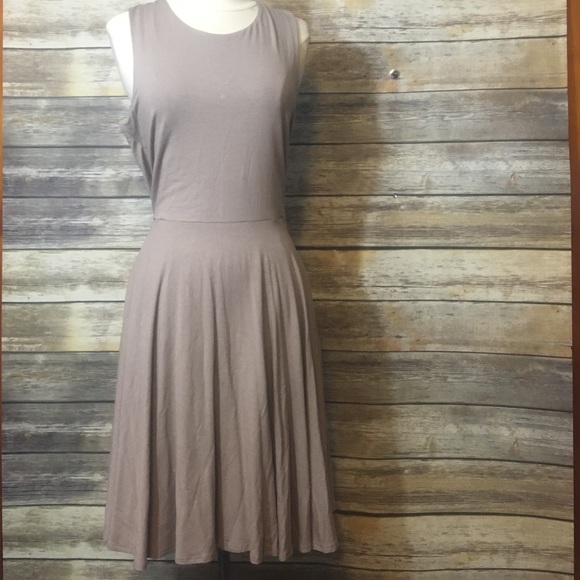 Tan fit and flair dress