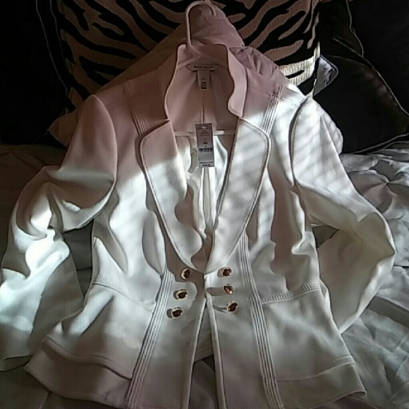 WHITE HOUSE/ BLACK MARKET WHITE WITH GOLD BUTTONS