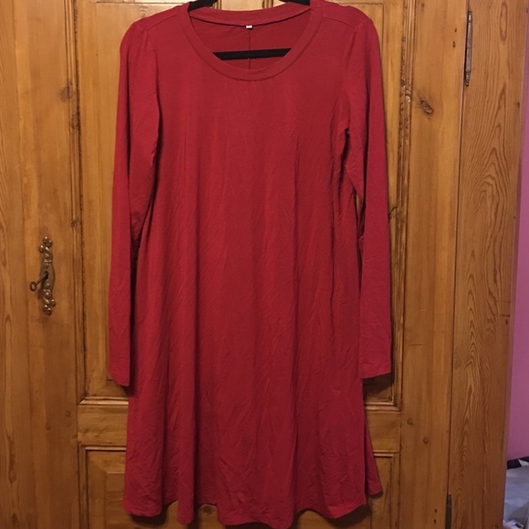 Red Long-sleeve Dress