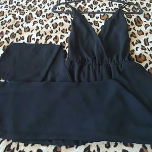 All black one price jumpsuit,  100% polyester