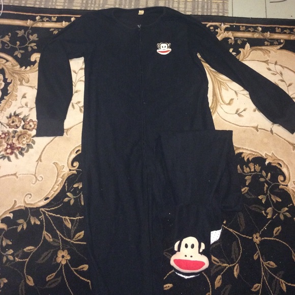 Paul Frank unisex fleece black onesie footies