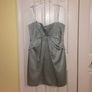 Strapless ice blue cocktail dress