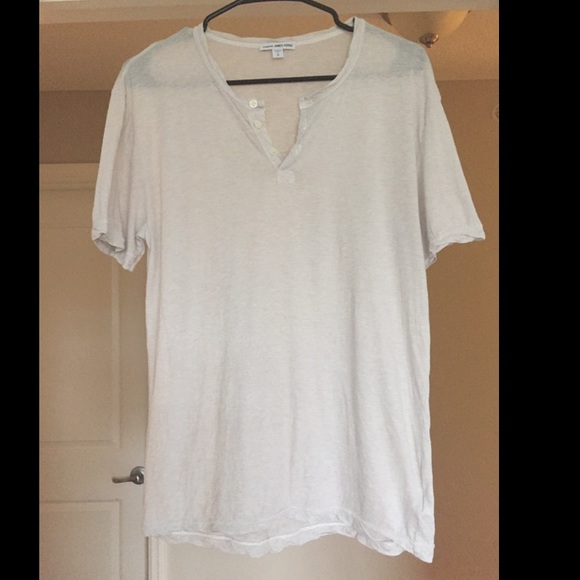 James Perse Tops - James Perse Henley sheer T shirt top white mauve 0