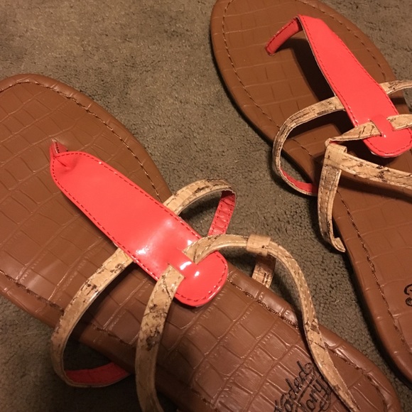 Pink and tan sandals