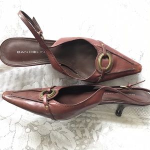 Dark Brown Leather Bandolino Short Heel