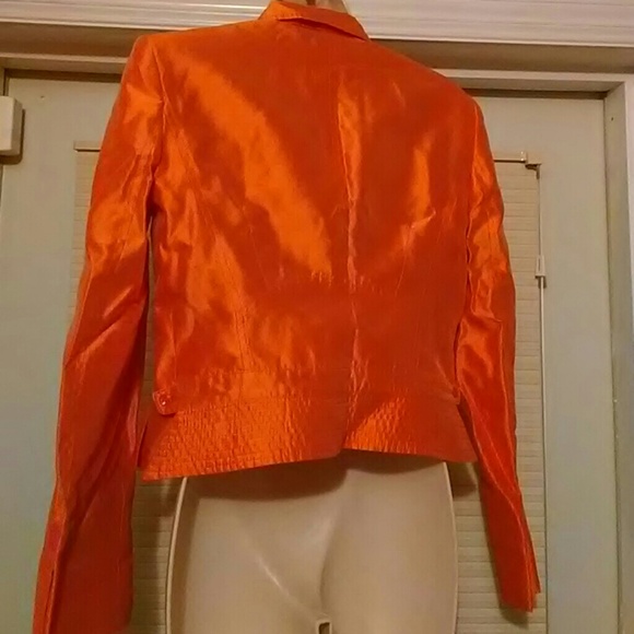 Orange sateen blazer - Picture 2 of 8