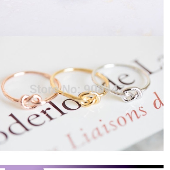 Gold Plated Knot Ring Bundle - Picture 2 of 2