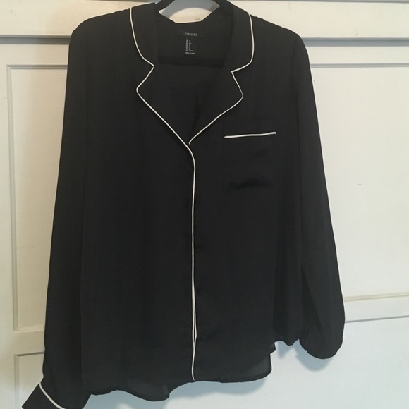 Black satin top