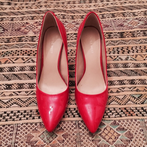 Red Patent leather stillettos