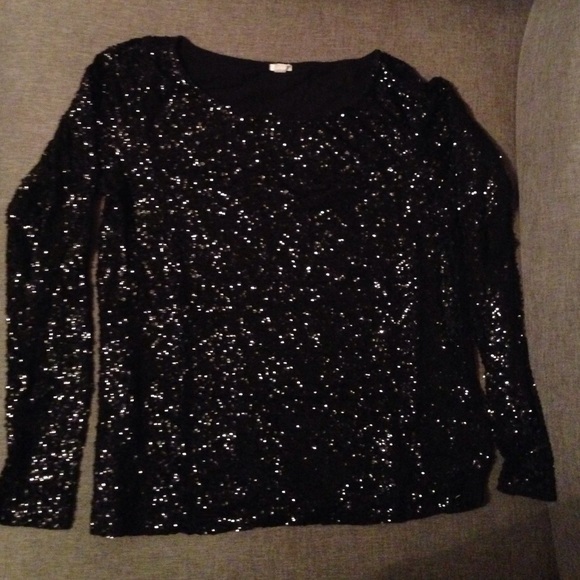 J.Crew black sequin top size S