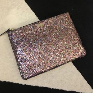 Kate Spade multi color glitter clutch