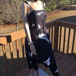 Vintage European A line dress with Embroidery