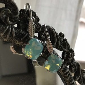 Swarovski Pacific Opal Silver tone earrings