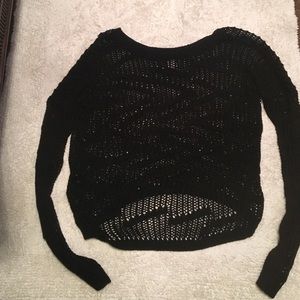 beach o-neck loose hole sweater