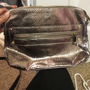 Metallic silver clutch/crossbody NWT