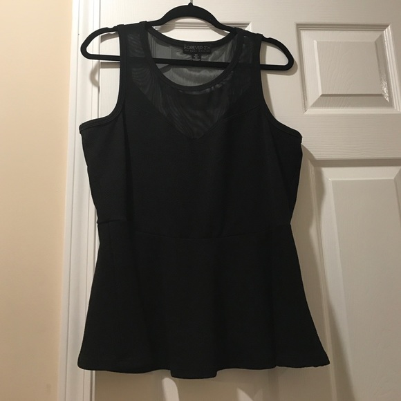 Black peplum top