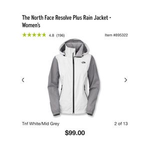 The north face resolve plus rain jacket