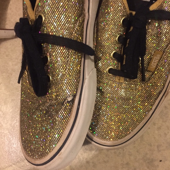 Gold glittery vans