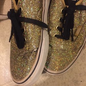 Gold glittery vans