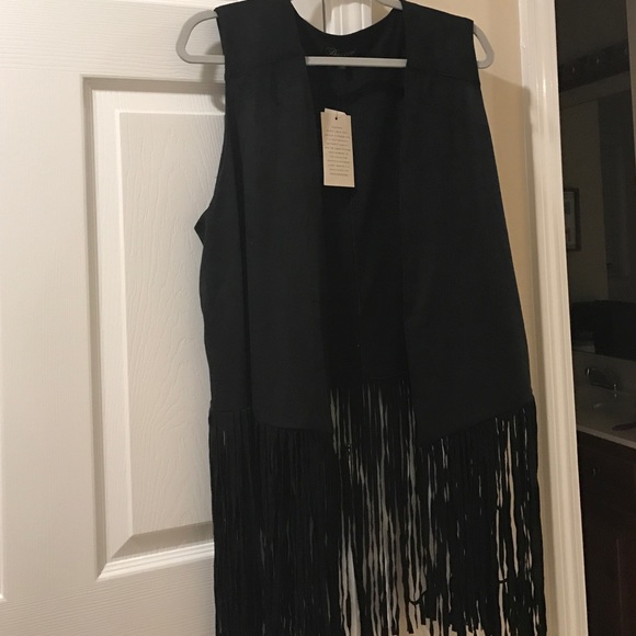 Black fringe vest