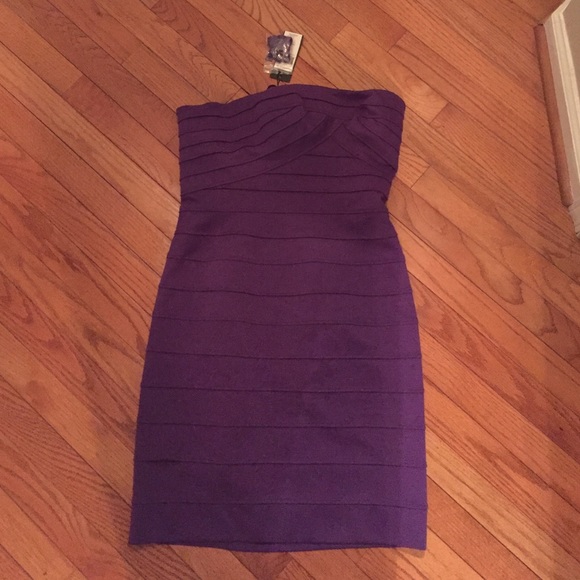 BCBGMAXAZARIA STRAPLESS BODYCON DRESS