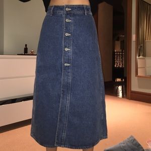 A-line denim skirt